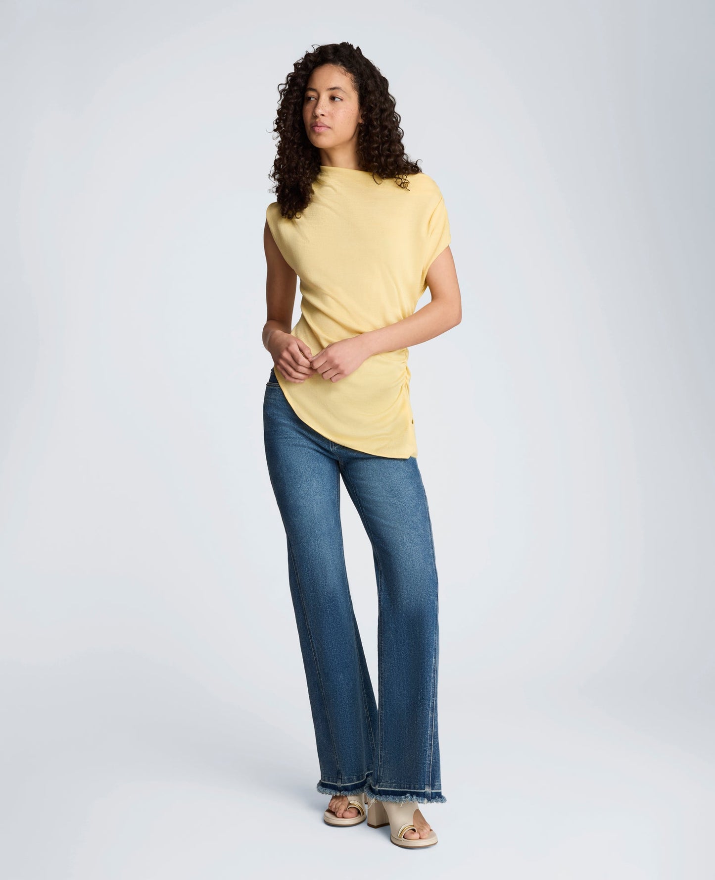 Asymmetrical Drape Neck Top