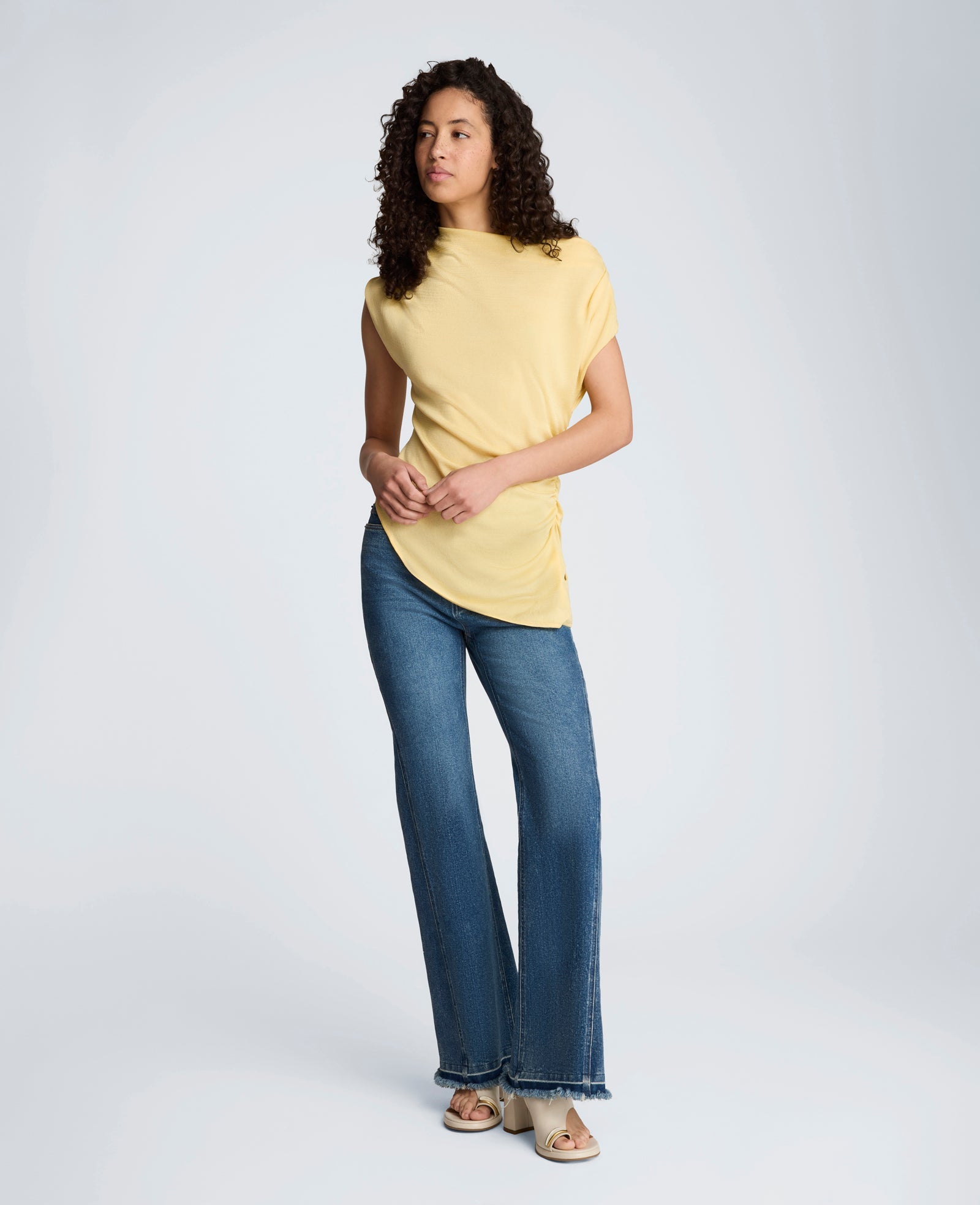 Asymmetrical Drape Neck Top