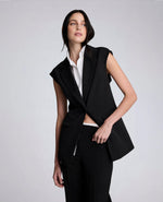 Luxe Twill Vest With Faux Shirt