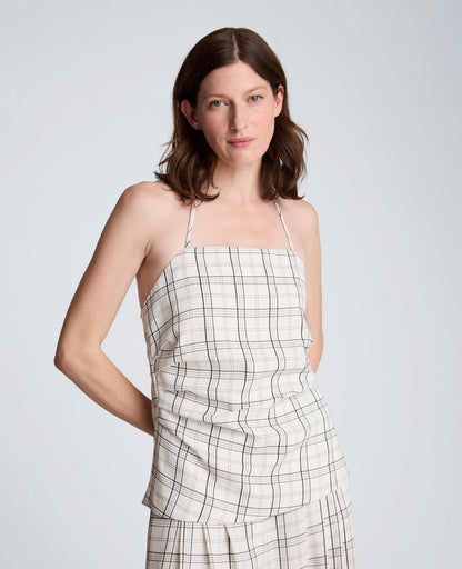 Halter Neck Bustier with Pleats at Waist