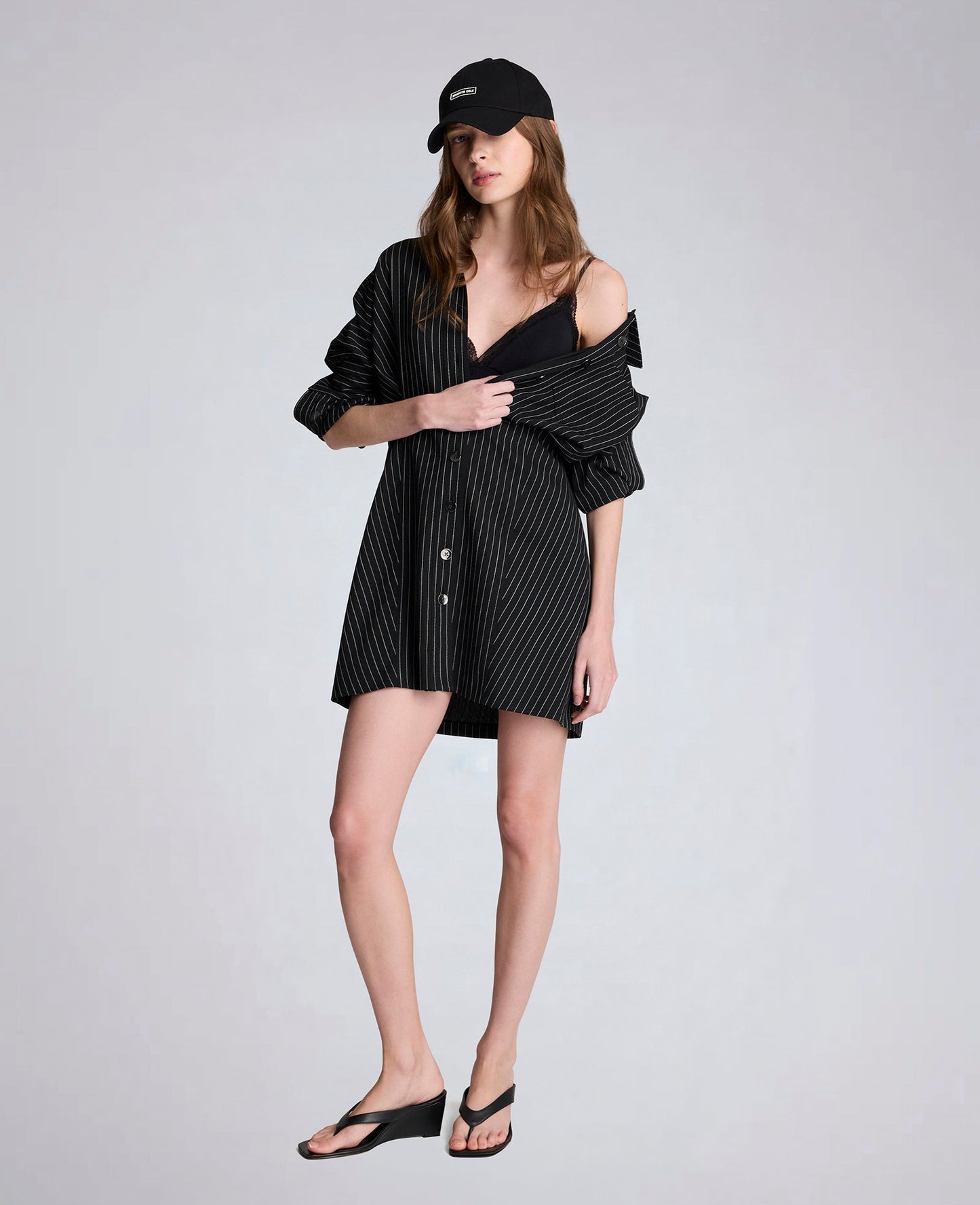 Pinstripe Shirt Dress