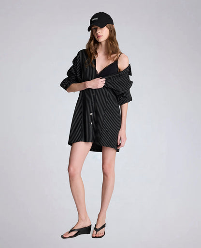 Pinstripe Shirt Dress