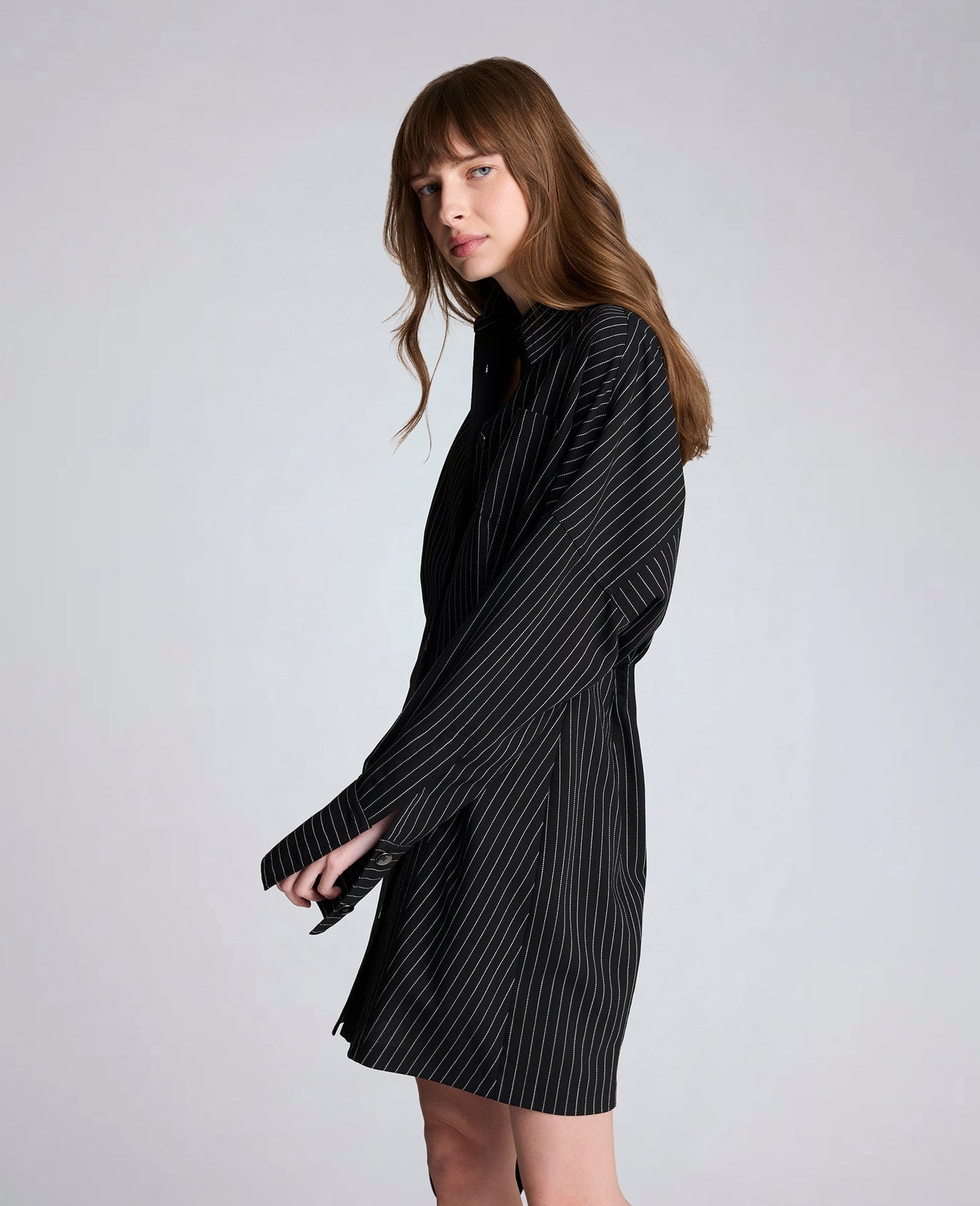 Pinstripe Shirt Dress