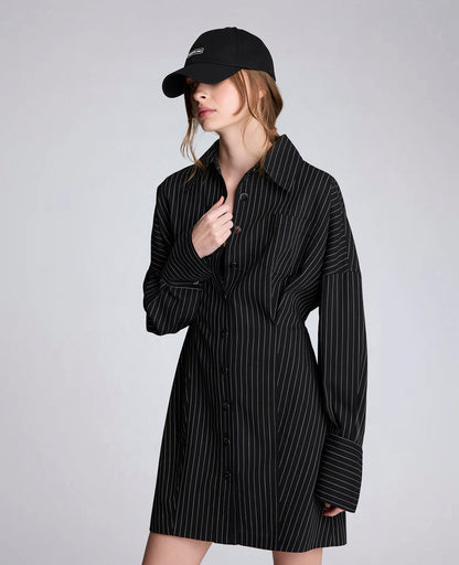 Pinstripe Shirt Dress