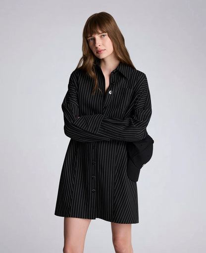 Pinstripe Shirt Dress