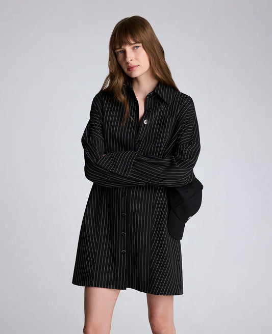 Pinstripe Shirt Dress