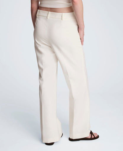 Luxe Twill Fly Front Flare Pant Mid Rise