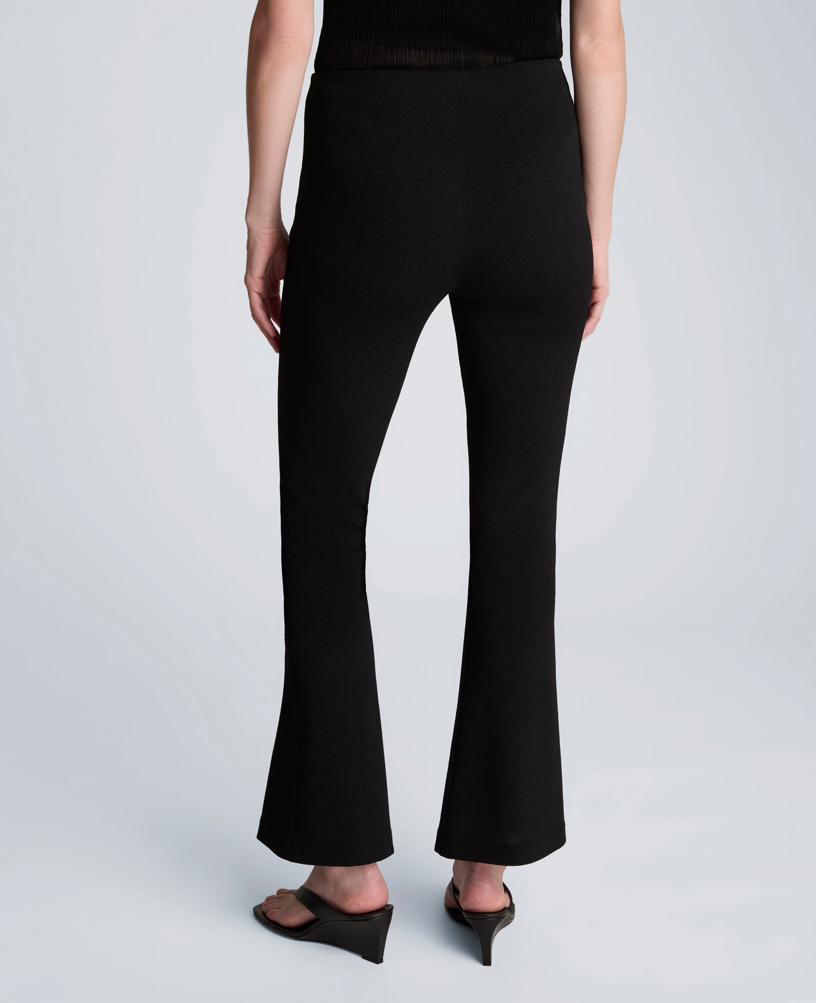 Textured Knit Pull On Flare Pant with Inner Short