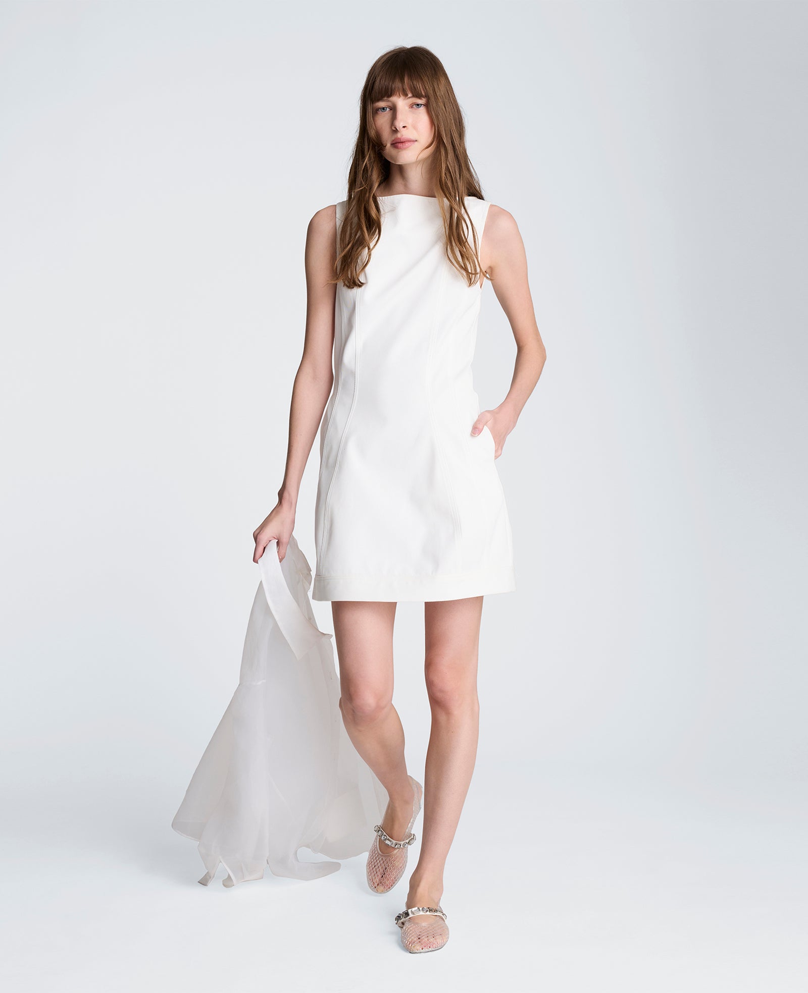 Boat Neck Sculpt Mini Dress