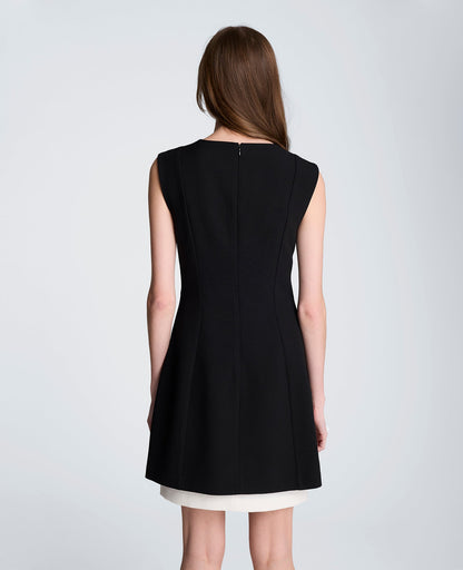 Color Block Hem Mini Fit and Flare Dress