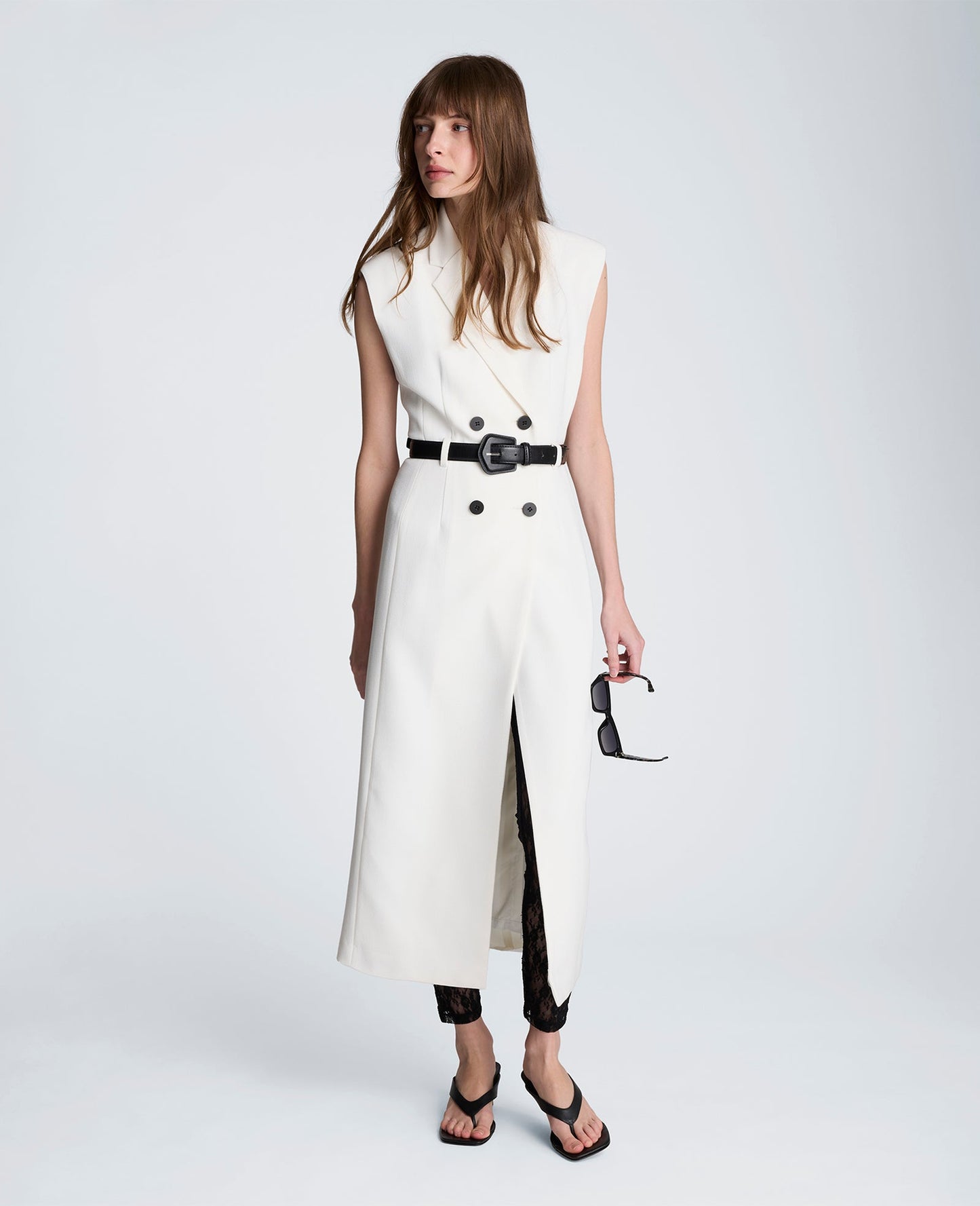 Sleeveless Modern Midi Trench Dress