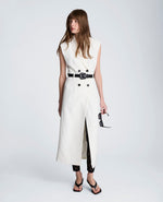 Sleeveless Modern Midi Trench Dress
