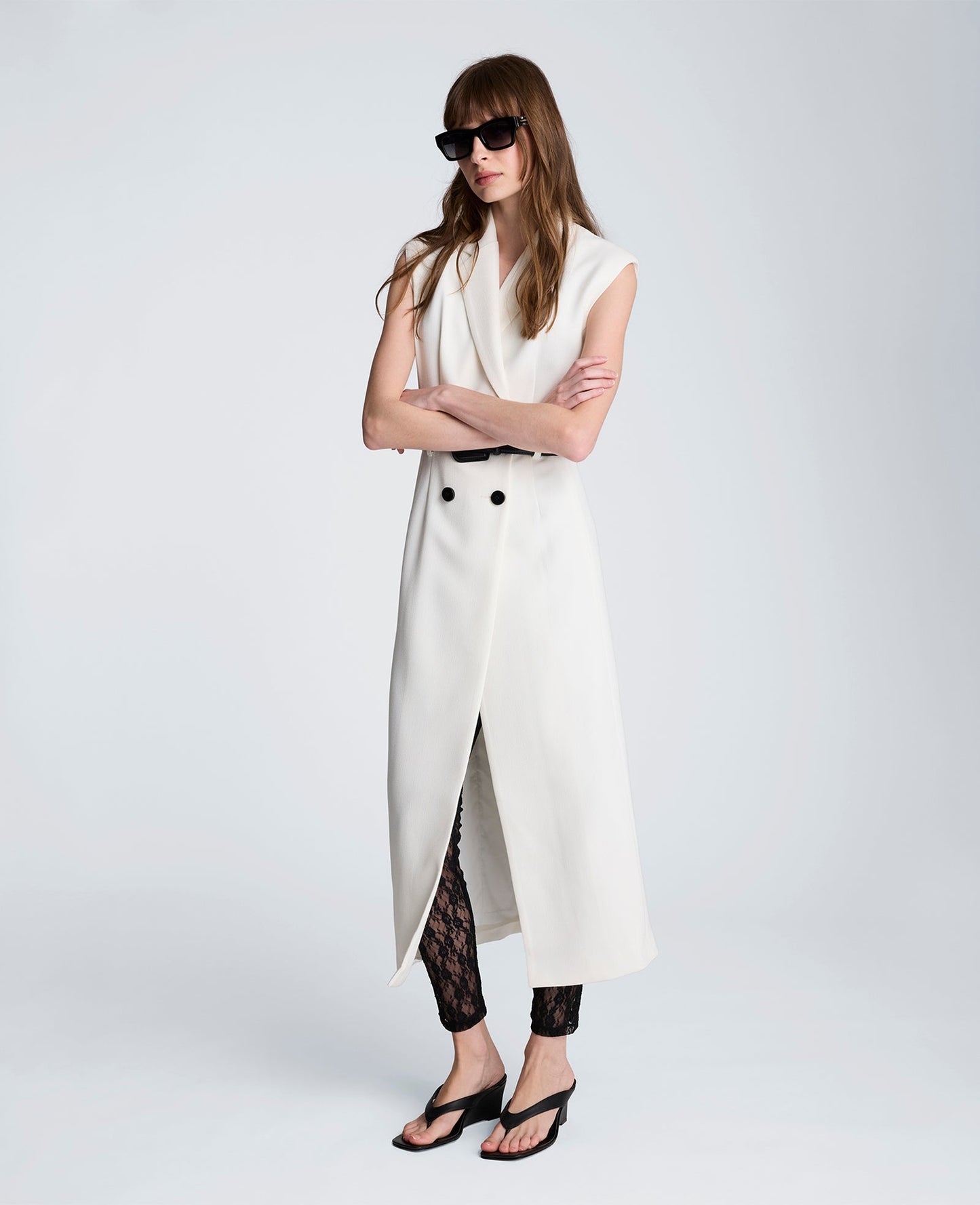 Sleeveless Modern Midi Trench Dress
