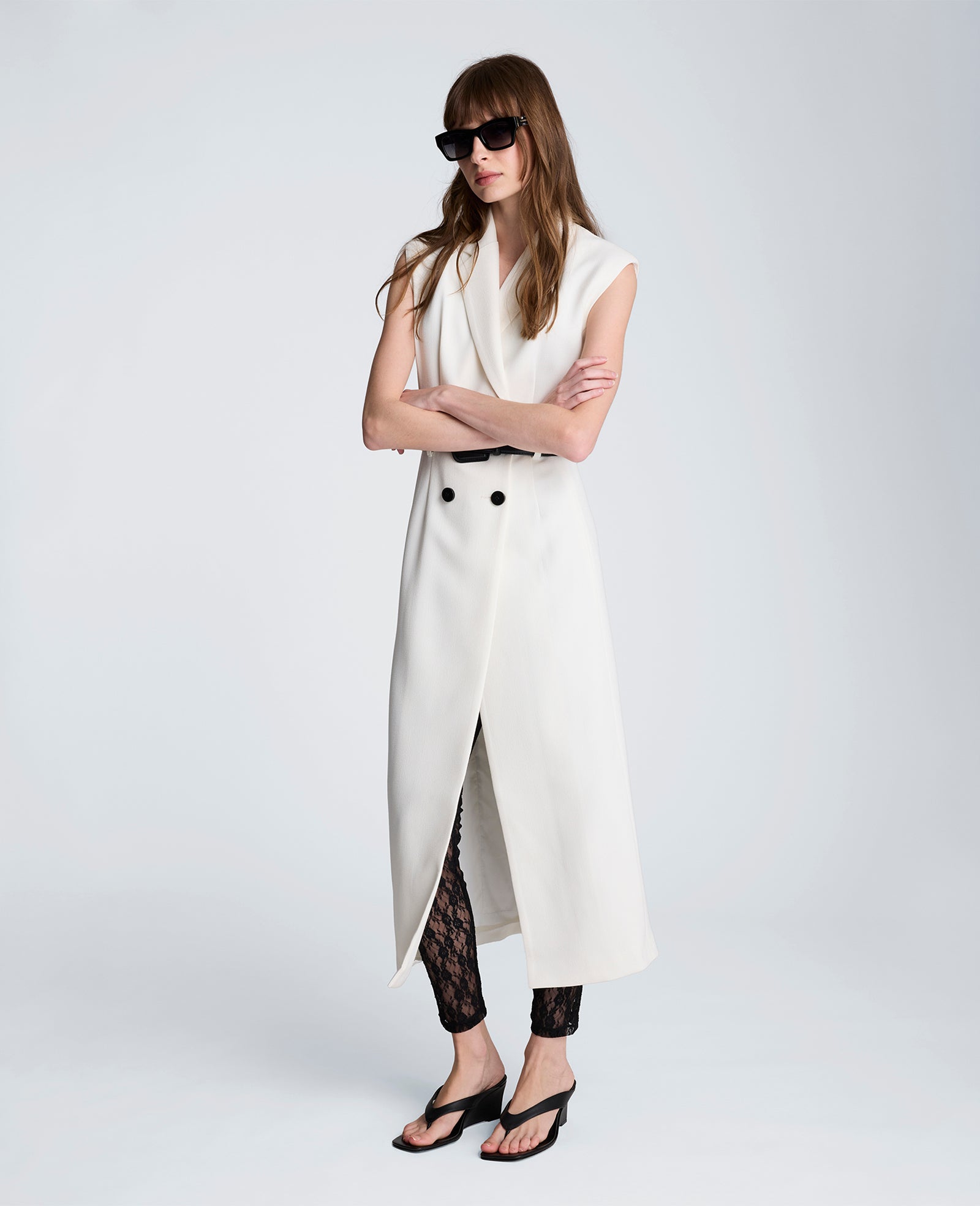 Sleeveless Modern Midi Trench Dress