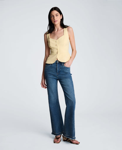 Vision Twill Four Button Curved Peplum Vest