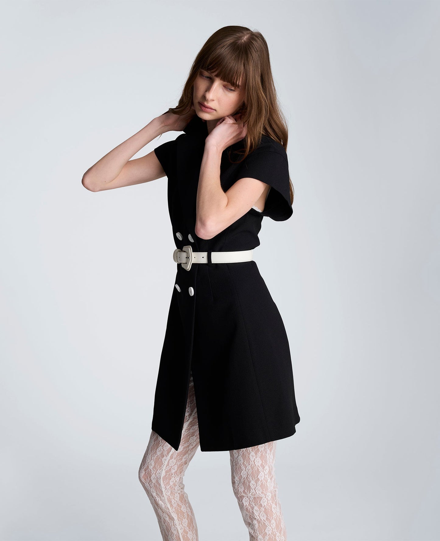 Drop Shoulder Mini Trench Dress