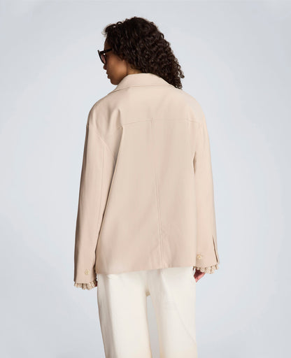 Melange Twill Multi Pocket Jacket with Notch Collar