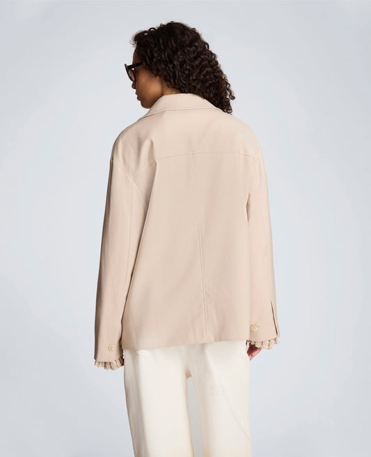 Melange Twill Multi Pocket Jacket with Notch Collar