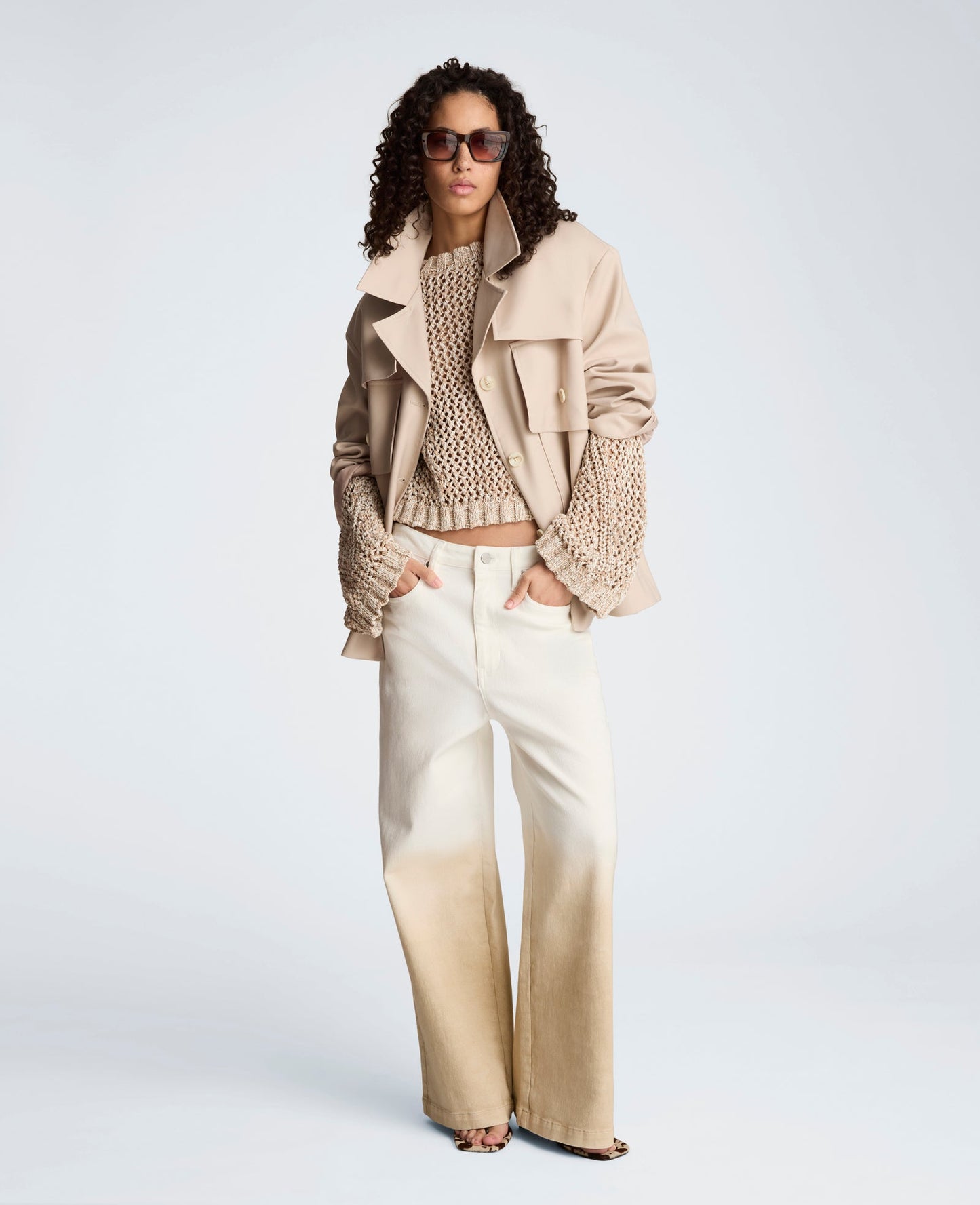 Melange Twill Multi Pocket Jacket with Notch Collar