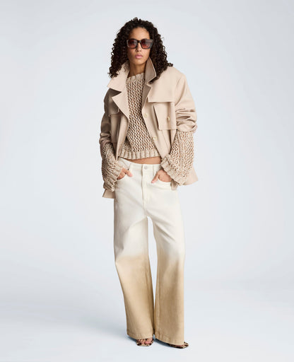 Melange Twill Multi Pocket Jacket with Notch Collar