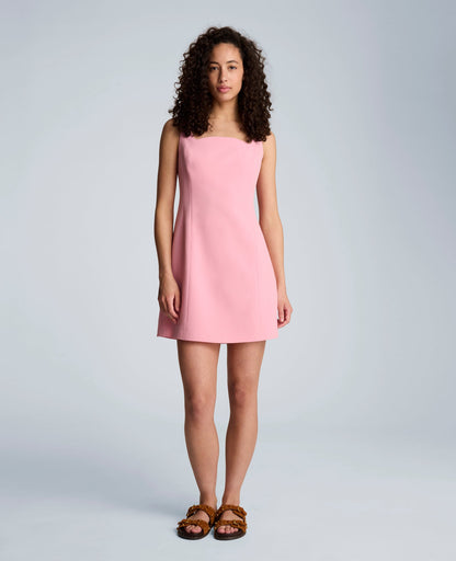 Sculpted Neck Mini Fit and Flare Dress