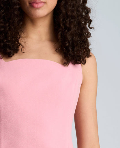 Sculpted Neck Mini Fit and Flare Dress