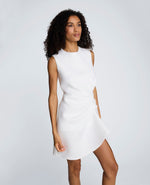 Draped Pleated Mini Cascading Detail Dress
