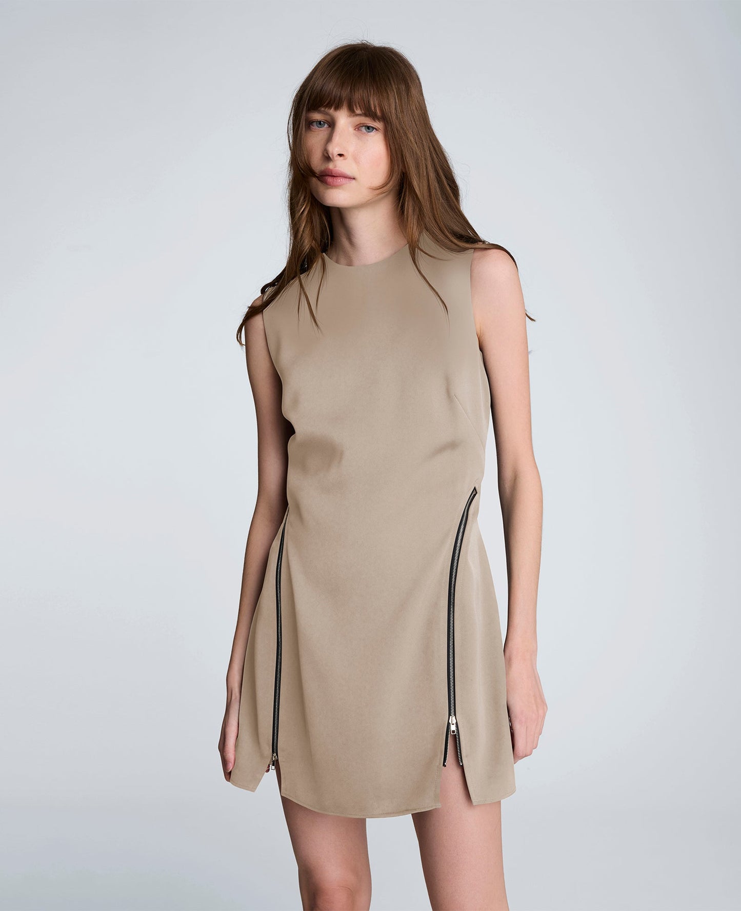 Zipper Detail Mini Dress