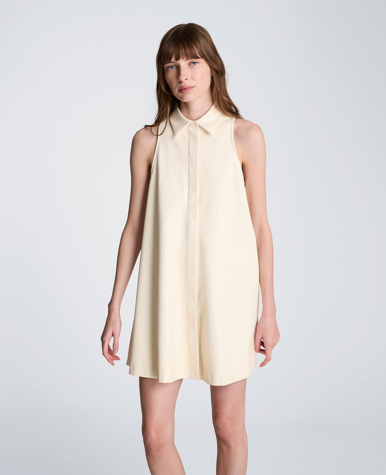 Halter Shirt Swing Dress