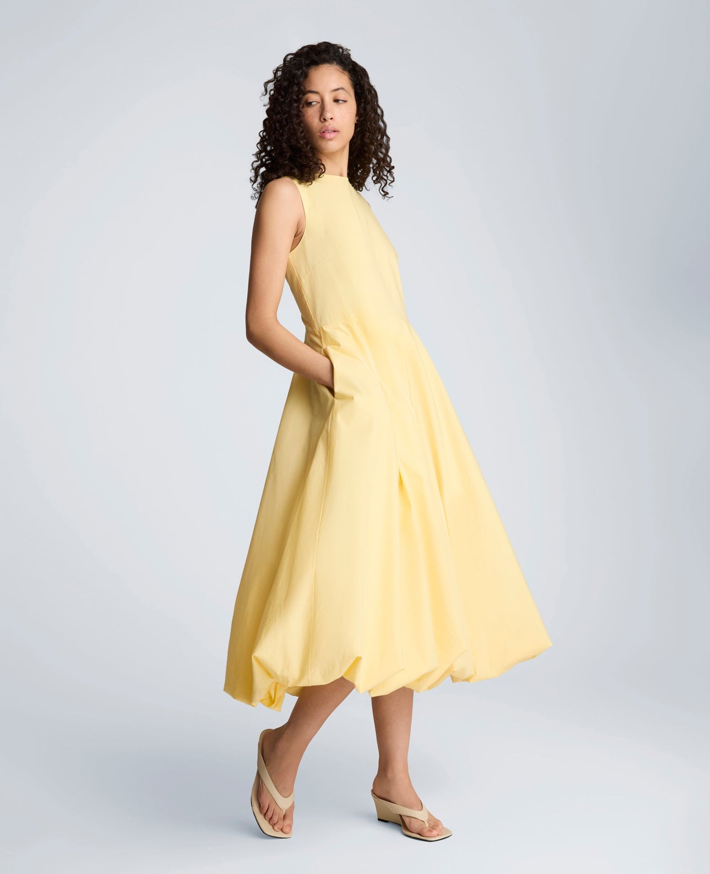 Bubble Hem Midi Dress