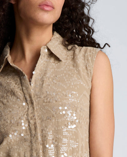 Curved Yoke Midi Shirt Dress