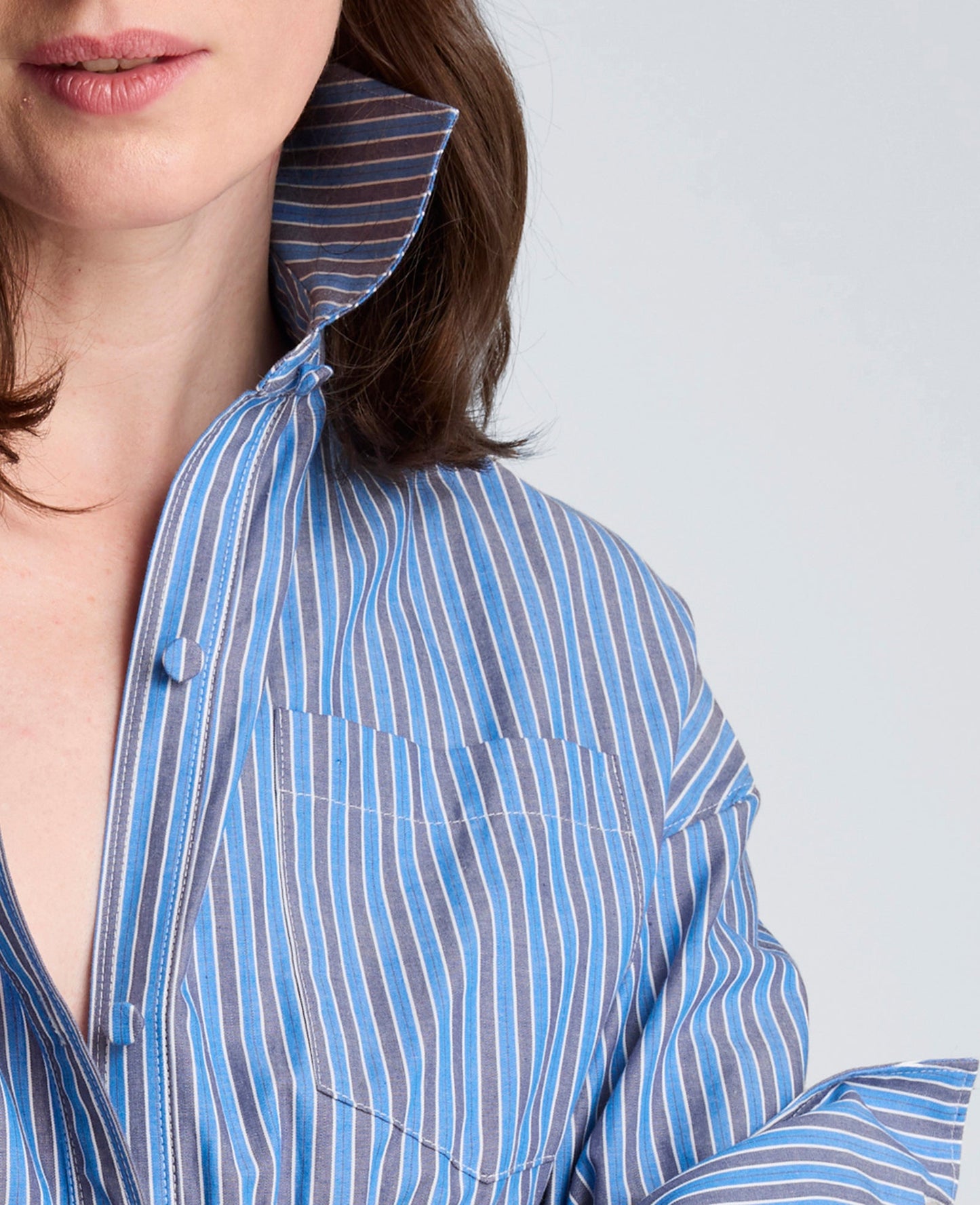 Smocked Dolman Sleeve Mini Shirt Dress