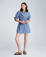 Smocked Dolman Sleeve Mini Shirt Dress
