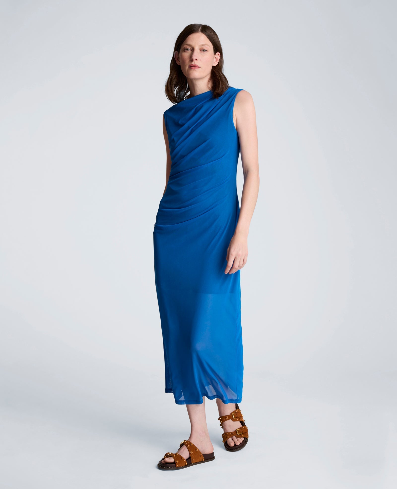 Draped Detailed Modern Midi Dress