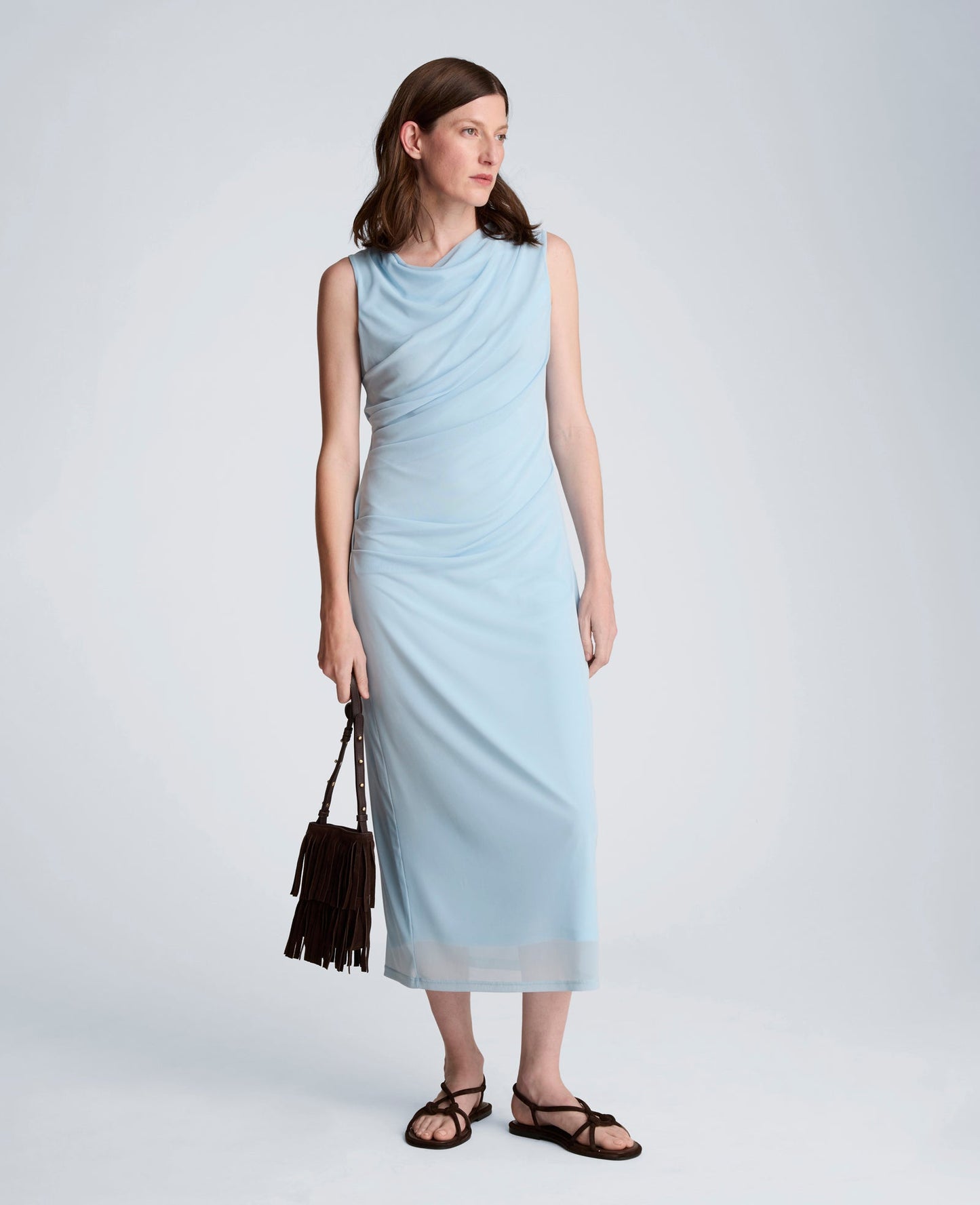 Draped Detailed Modern Midi Dress