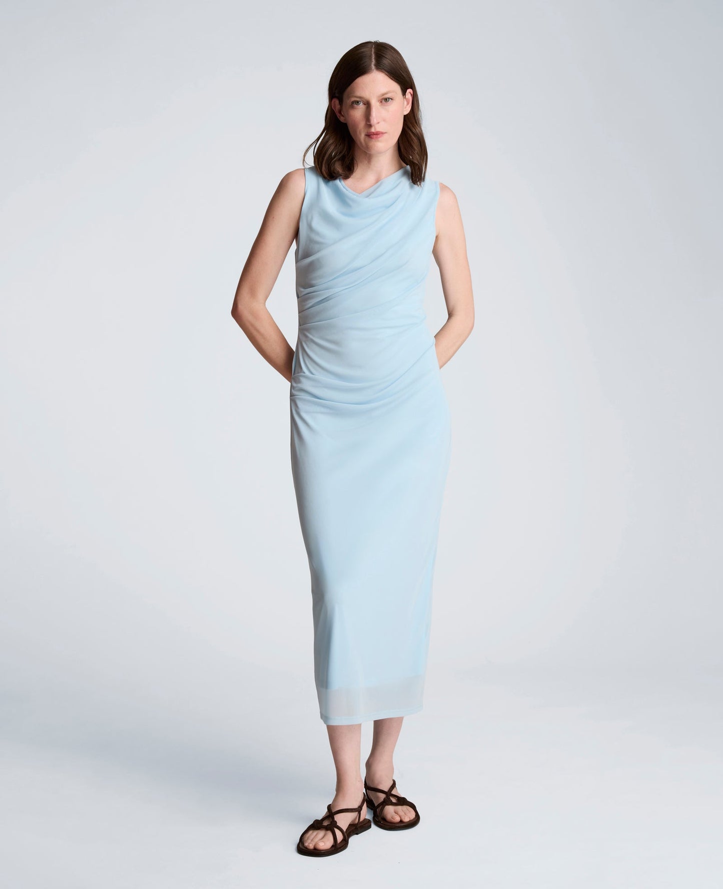 Draped Detailed Modern Midi Dress