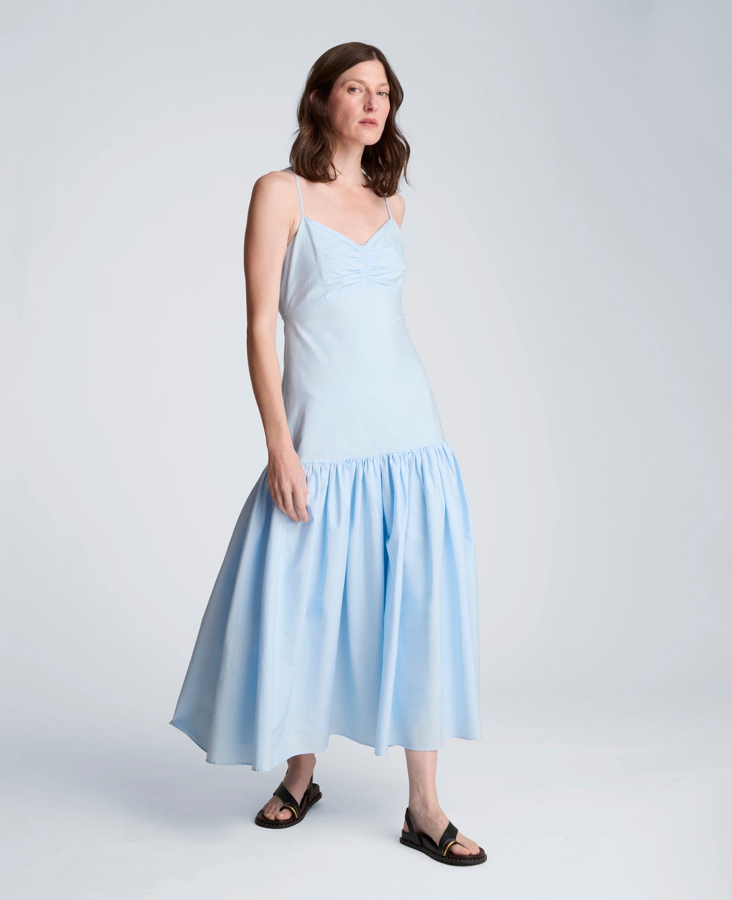 Sweetheart Bubble Flounce Midi Dress