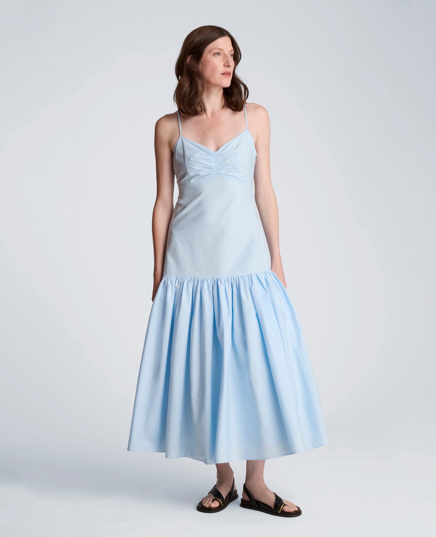Sweetheart Bubble Flounce Midi Dress