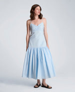 Sweetheart Bubble Flounce Midi Dress