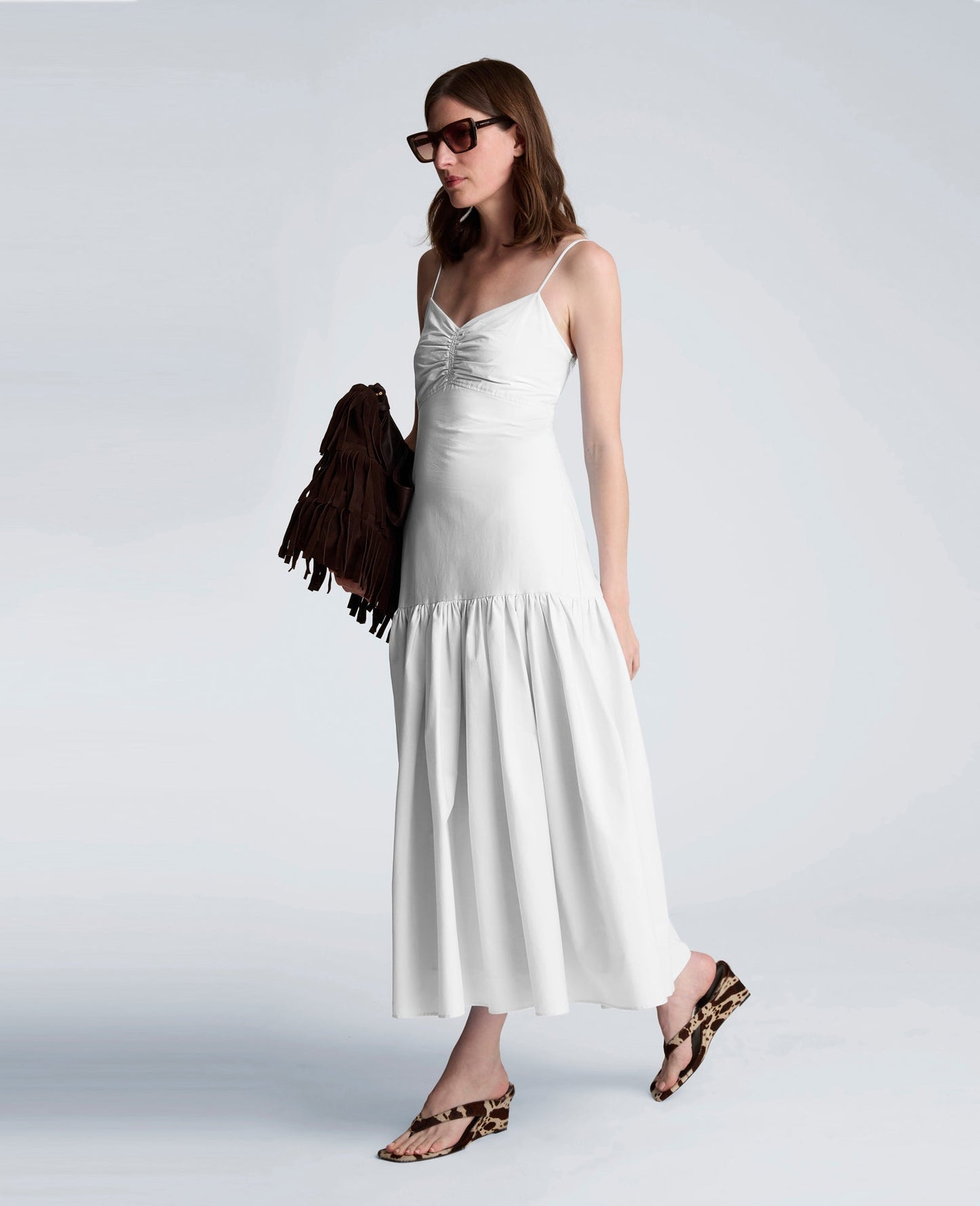 Sweetheart Bubble Flounce Midi Dress