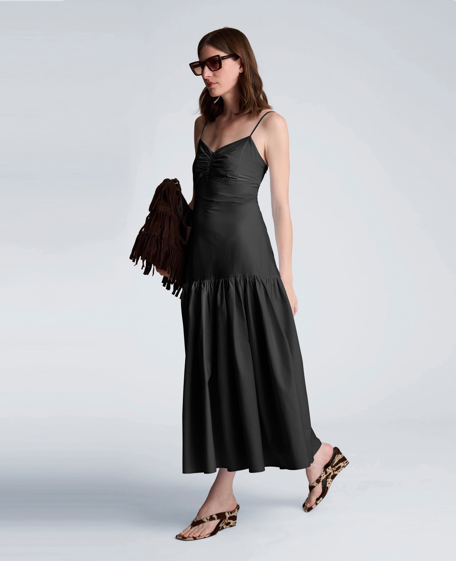 Sweetheart Bubble Flounce Midi Dress