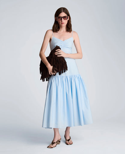 Sweetheart Bubble Flounce Midi Dress