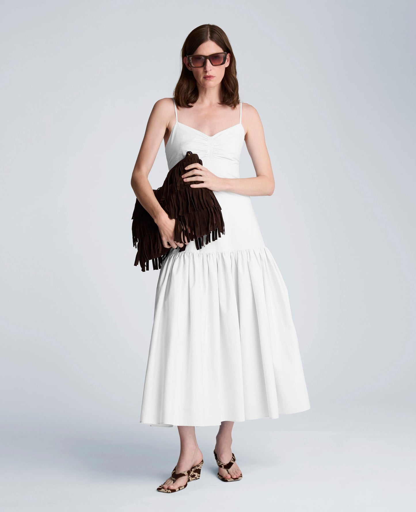Sweetheart Bubble Flounce Midi Dress