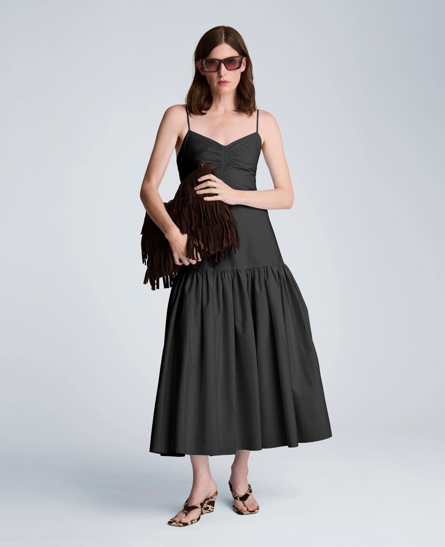 Sweetheart Bubble Flounce Midi Dress