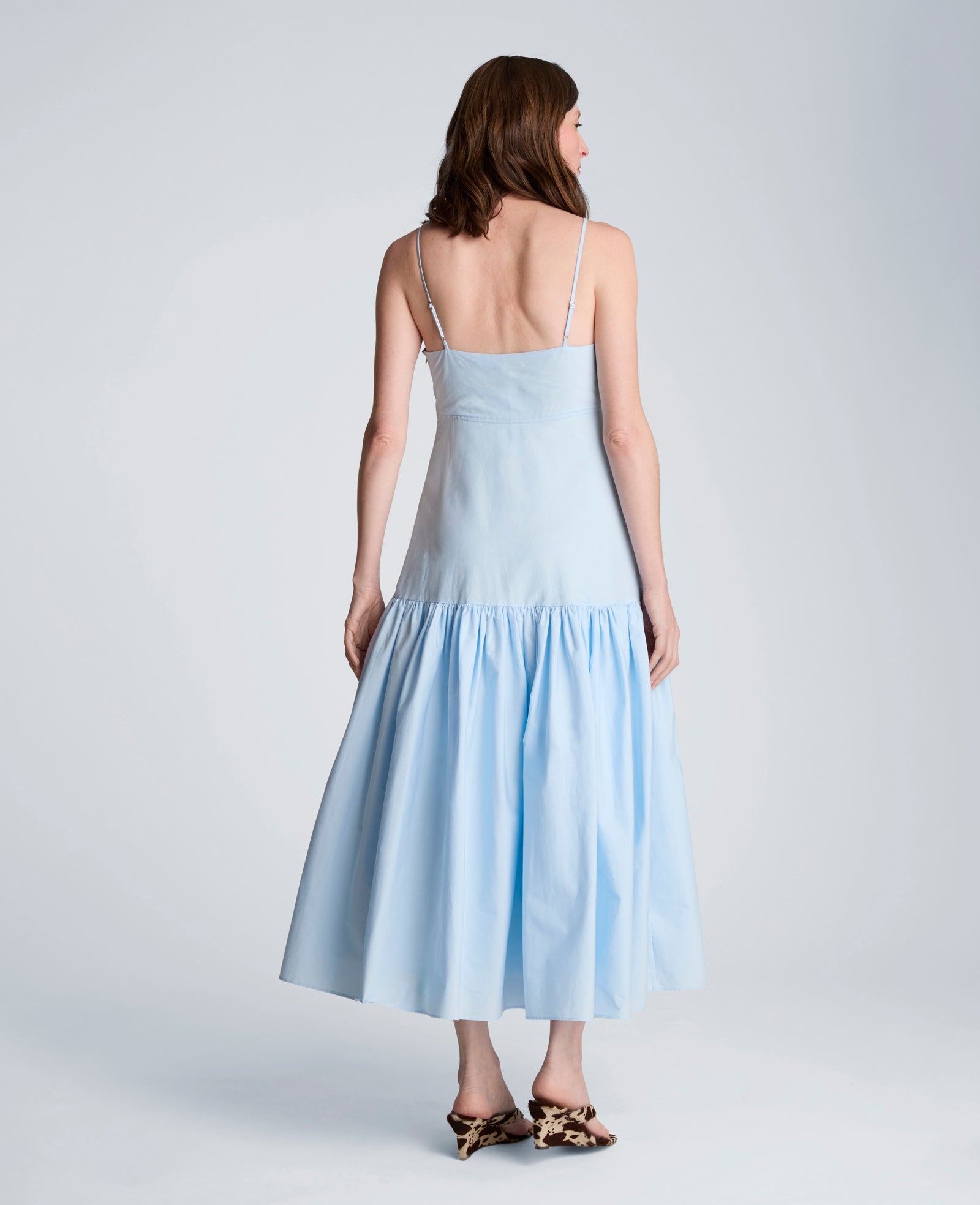 Sweetheart Bubble Flounce Midi Dress