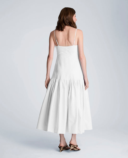 Sweetheart Bubble Flounce Midi Dress