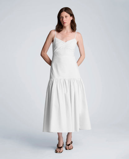 Sweetheart Bubble Flounce Midi Dress