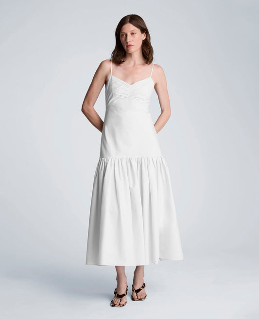 Sweetheart Bubble Flounce Midi Dress