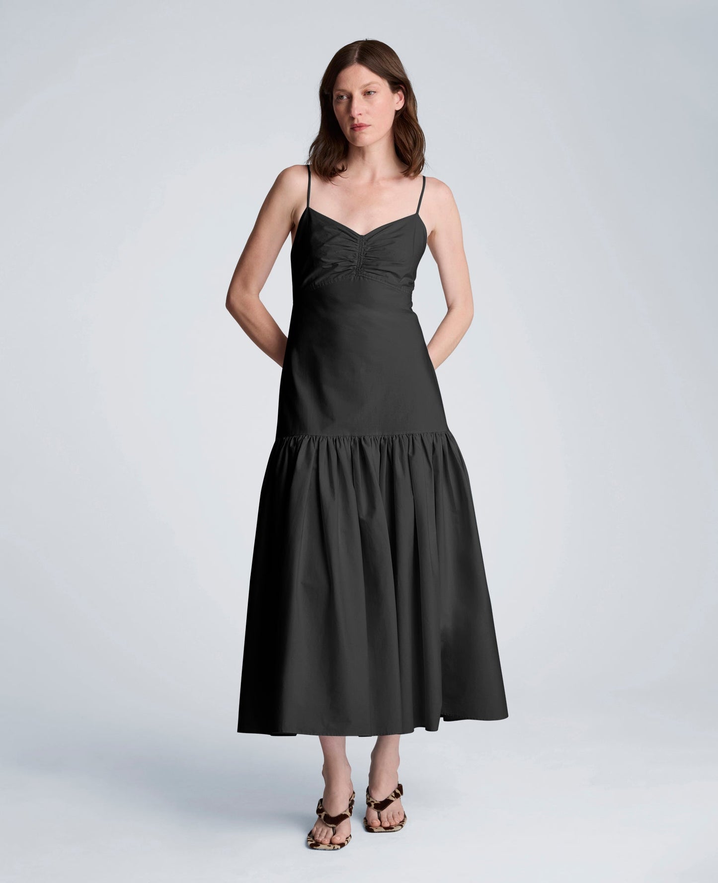 Sweetheart Bubble Flounce Midi Dress
