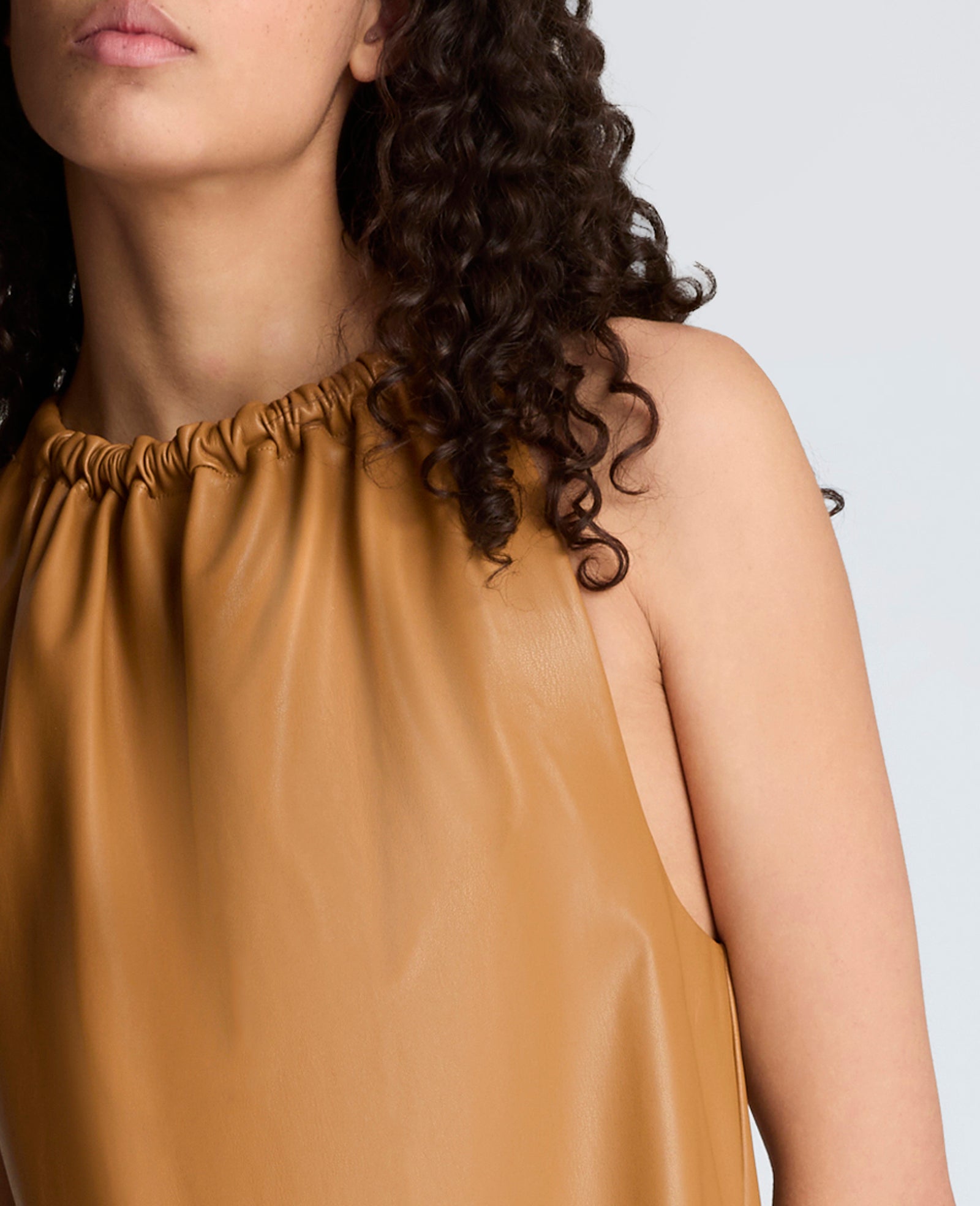 Gathered Halter Neck Mini Dress